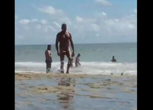Naked beach walk